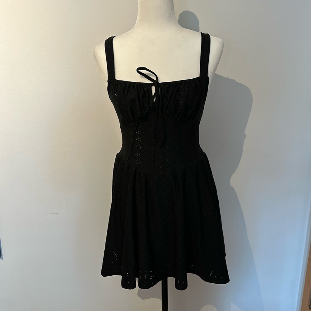 Black Eyelet mini dress